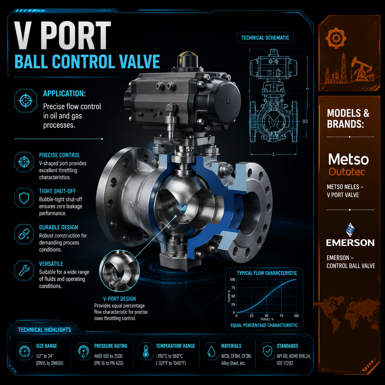 V Port Ball Control Valve